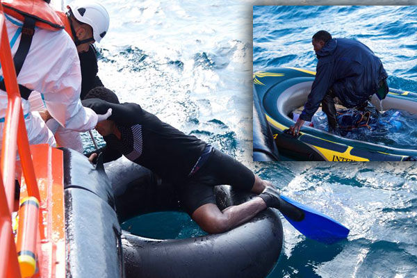 السلطات الاسبانية تنقذ مهاجر مغربي حاول الوصول الى أرضيها على متن عجلة مطاطية