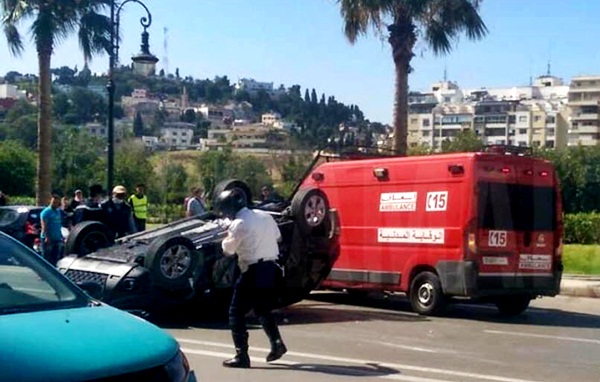 اصابة 7 أشخاص بجروح متفاوتة الخطورة في حادثة سير وسط مدينة بطنجة