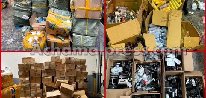 ضبط سلع مهربة وهواتف ذكية بقيمة تتجاوز 3 ملايين درهم بميناء طنجة المتوسط