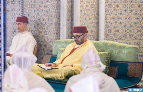 أمير المؤمنين يترأس بمسجد حسان بالرباط حفلا دينيا إحياء لليلة المولد النبوي الشريف