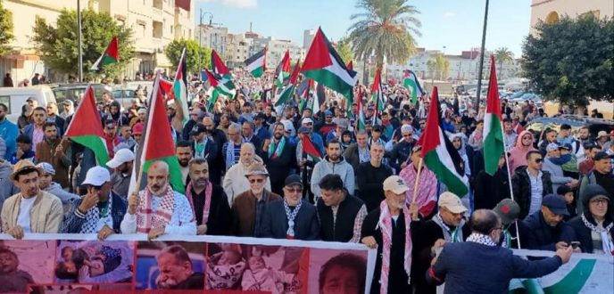 مسيرة حاشدة بطنجة تضامنا مع فلسطين ضد العدوان الصهيوني
