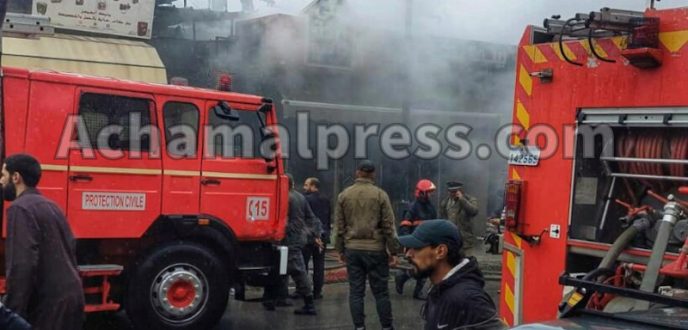 حريق يأتي على محل للبيع الأثاث المنزلي بسوق “كاساباراطا” في طنجة