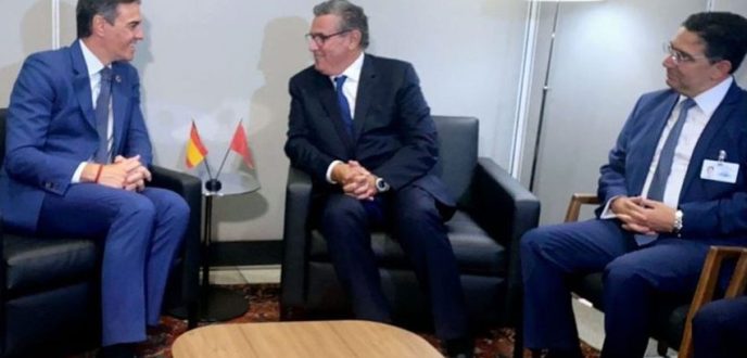 أخنوش يتباحث مع رئيس الحكومة الاسبانية بيدرو سانشيز