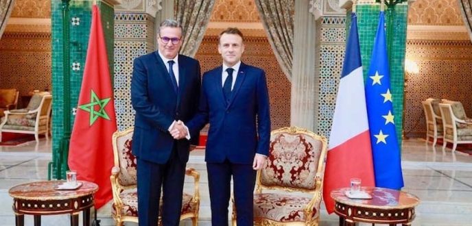 الرئيس الفرنسي إيمانويل ماكرون يستقبل السيد عزيز أخنوش